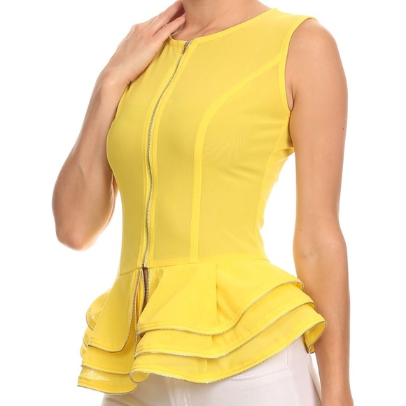 Peplum Mesh Top NWT - Picture 2 of 5